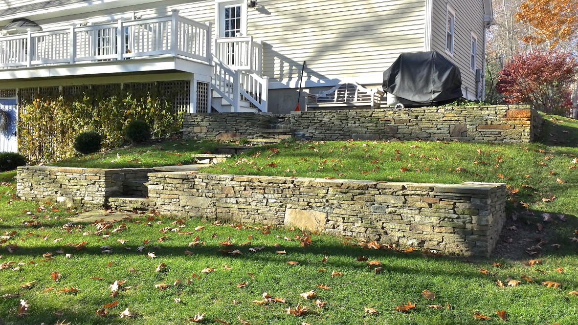 Stone Wall in the Backyard