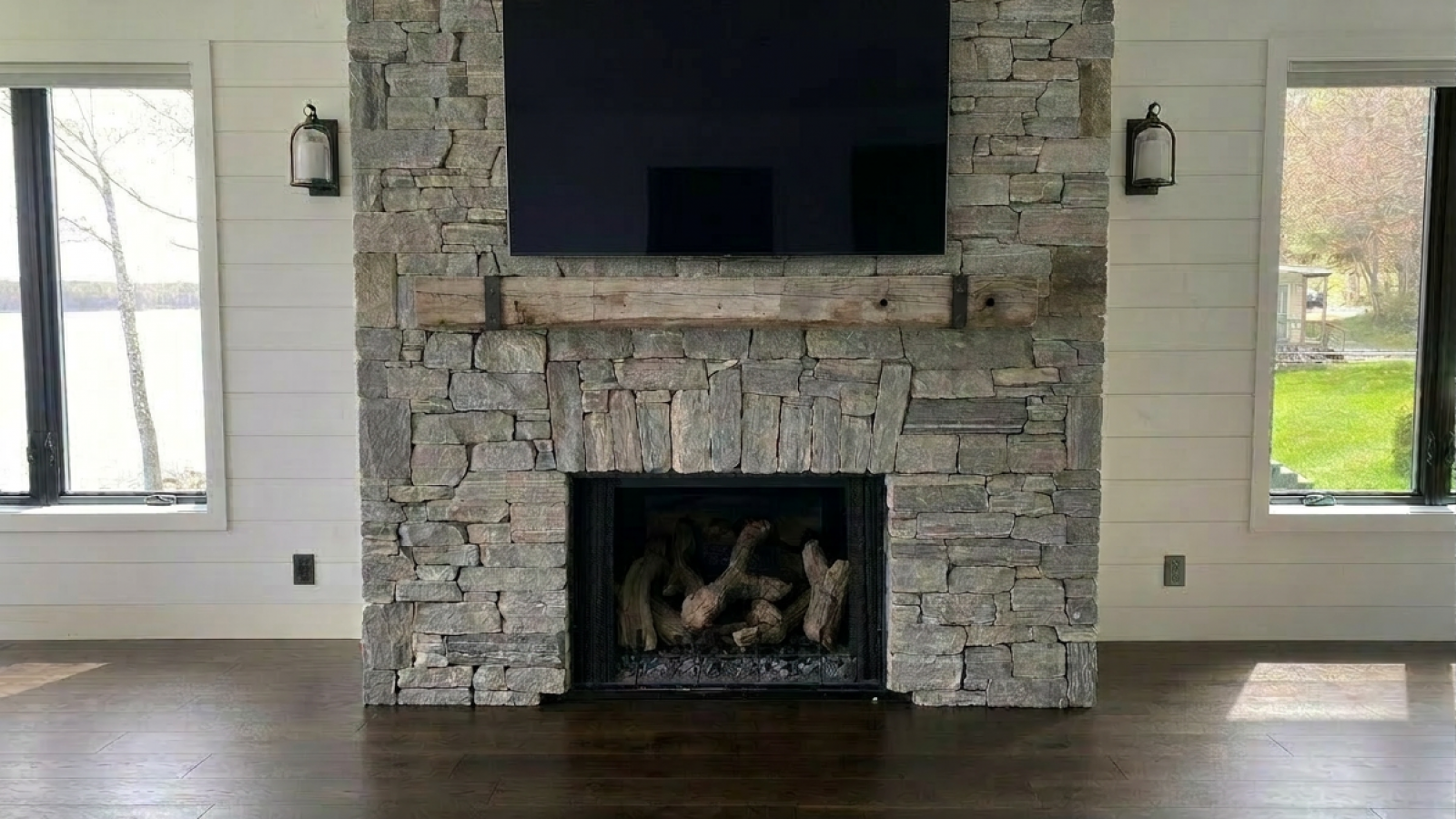 Granite Fireplace Surround, Leeds, Maine