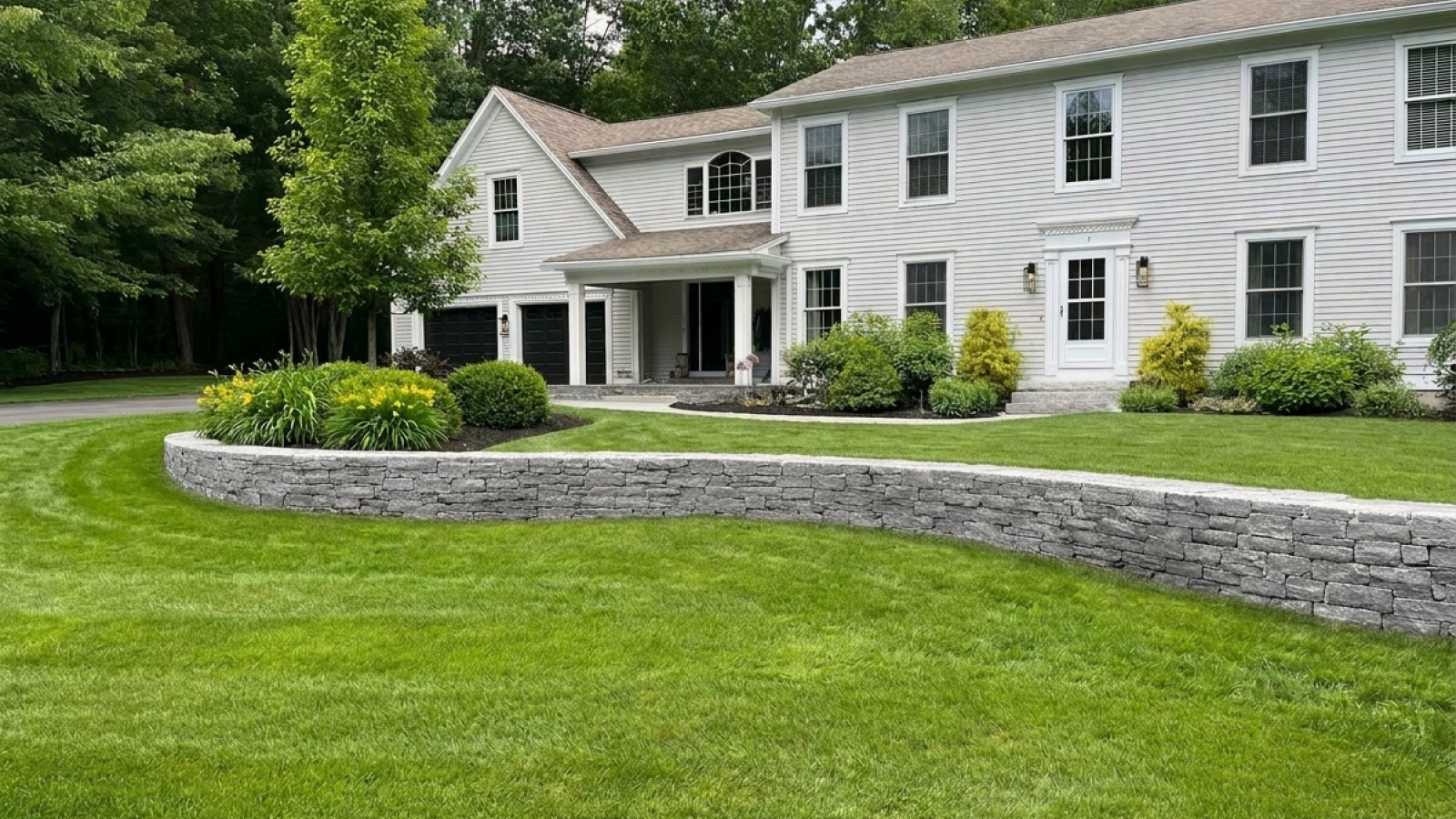 Serpentine Retaining wall, The Woodlands, Falmouth, ME